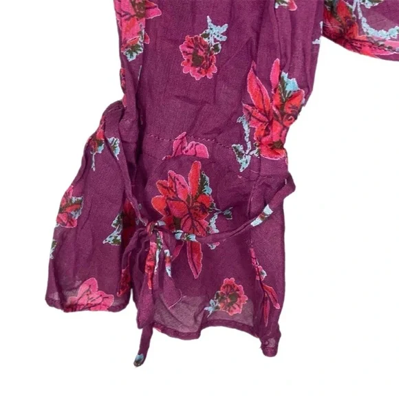 Free People Floral Amanda Ruffle Long Sleeve Blouse - Picture 6 of 9